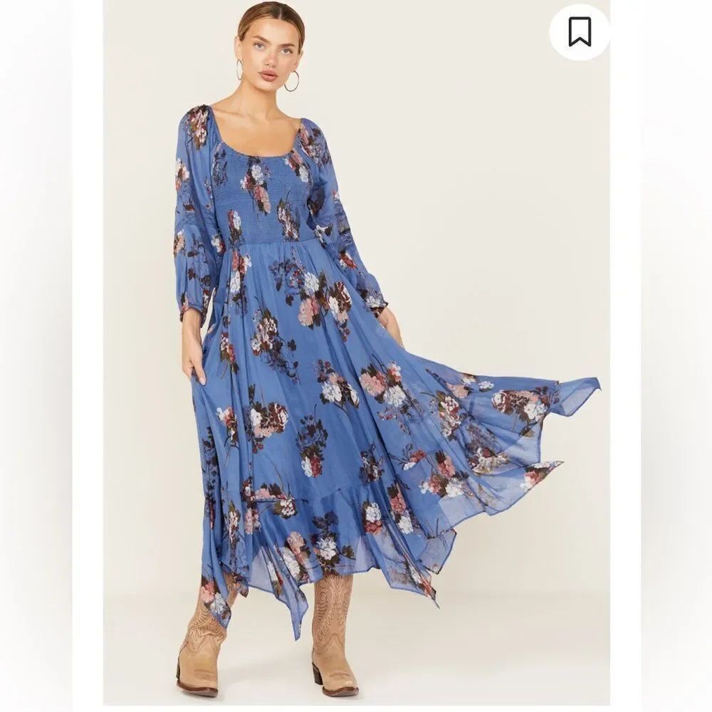 Free People Morning Glory Maxi Dress In Blue